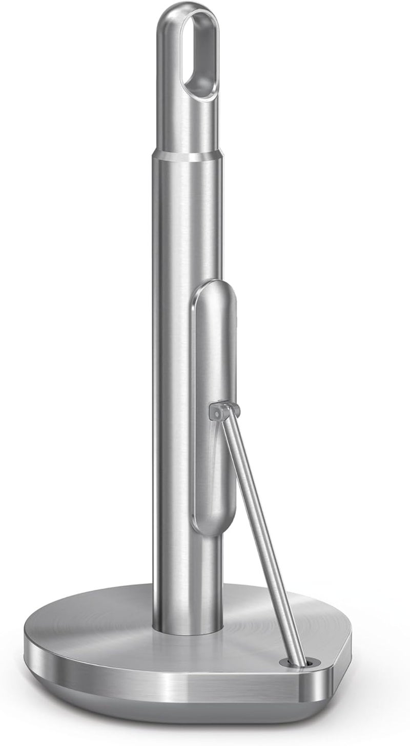 Simple Human Tension Arm Standing Paper Towel Holder, Heavy-Duty, Easy One-Handed Tear, Kitchen Countertop, Brushed Stainless Steel - Image 1